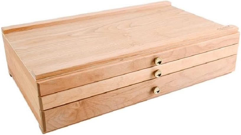 Portable Desktop Wooden Art Supplies Storage Box Easel with 3 Drawers for Pencils, Sketch Tools & Art Supplies