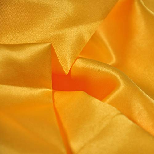 Image of Charmeuse Satin Yellow Fabric, 60 inch Wide, Silky, for Wedding,Bridal,Decoration, Fashion,Apparel Crafts by 1Yard
