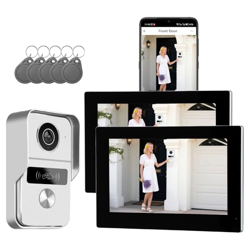 Honmidatek Videocitofono 2 Fili connesso, con fotocamera, versione notturna, vista dal vivo e...