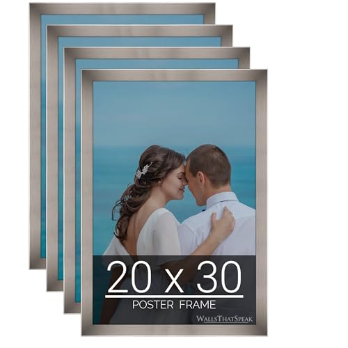 wallsthatspeak 20x30 Stainless Picture Frame for Puzzles Posters Photos or Artwork (4-Pack)