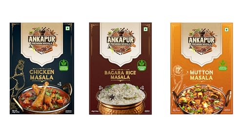 Ankapur Premium Masala Variety Pack – Chicken Masala, Mutton Masala & Bagara Rice Masala – 3 Pack