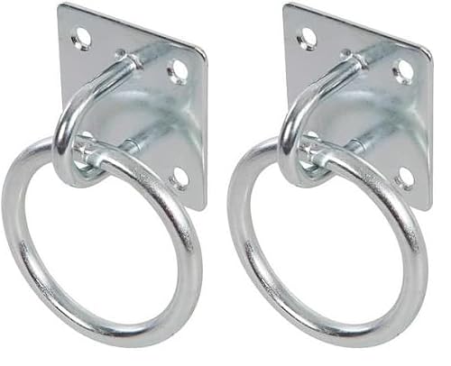 Image of FIXMAN 302410 Chain Plate Electro Galvanised Ring 50 mm x 50 mm, Silver (Pack of 2)