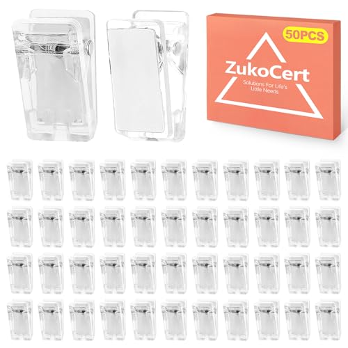 ZukoCert 50-Piece Set Self-Adhesive Wall Clips – Damage-Free Hooks for