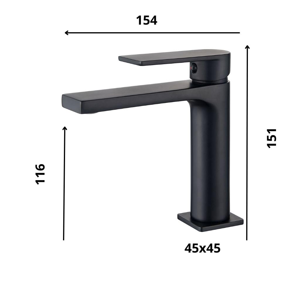 Alpha Single Lever Basin Mixer Tap Easy Installation High Quality Finish Elegant Design Water Saving and Durable Black - Image 3
