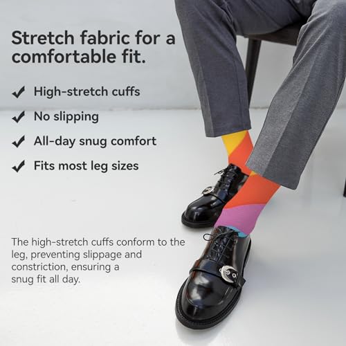 Image of Novelty Crew Socks for Unisex Wild Side with These Eye-Popping Prints 3 Pairs One Size