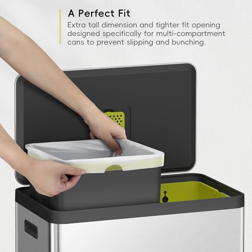 Image of EKO Easy-Dispense Roll 80 Count Extra-Strong Drawstring Tall Kitchen Trash Bag, 8-9.5 Gallon Trash Bag (30.3L-36L) 1 Pack White, Code E