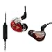 Produktbild QKZ VK5 High End In-Ear-Kopfhörer Kabel 99dB HiFi Sport und Gaming Headphones mit HD Mikrofon Premium Klang Earbuds Heavy Deep Bass 4DD Dual Dynamics Drivers (Rot)
