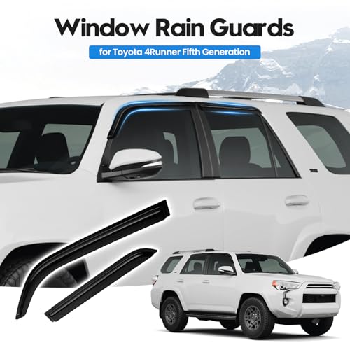 Image of 4Runner Rain Guard - Window Visors for Toyota 4Runner 2010-2024, Out-Channel Side Window Rain Guards for 4Runner, 4PCS, Black, Car Accessories