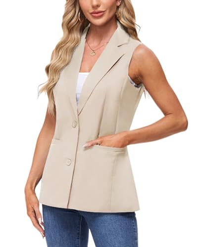 MINTLIMIT Sleeveless Vest Blazer for Women Casual Open Front