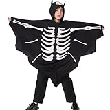 [Ymgot] ハロウィン 仮装 子供 コウモリコスプレ 夜光 スケルトン ゴースト 骸骨 髑髏 コスチューム 衣装 (110)