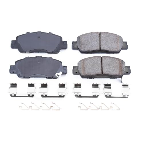 Image of PowerStop Front Brake Pads for Honda Accord 2016-17 - Z17 Ceramic Brake Pads with Installation Hardware, 17-1860