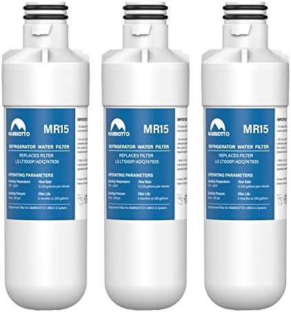 MARRIOTTO LT1000P Refrigerator Water Filter, Compatible with LG LT1000P, LT1000PC, LT-1000PC, MDJ64844601, ADQ74793501, ADQ74793502, Pack of 3