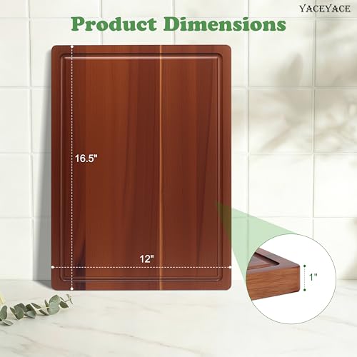 Tabla de Cortar de Madera Acacia 16.5"x12" con Ranura miniatura 2