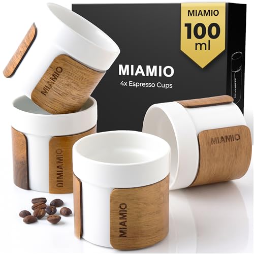 MIAMIO – Espressotassen 4er Set (100 ml) mit abnehmbarer...
