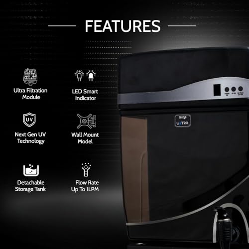Image of ZeroB ULTRA UV Water Purifier | 4 Stage Purification with UF + UV | 6L Detachable Tank | Wall Mountable | Smart LED Indicators | Removes Bacteria, Viruses, and Impurities | Home Kitchens & Offices