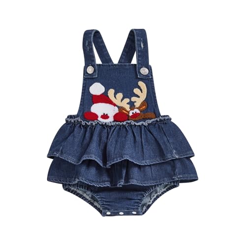 Newborn Baby Girl Halloween Outfit Pumpkin/Ghost Print Sleeveless Denim Romper Ruffled Overalls Cute Fall Clothes