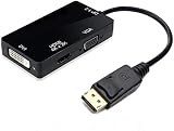 ZHIYUEN Mini DisplayPort 1.2 Thunderbolt 2 Mini DP to VGA/DVI/HDMI Display 4Kx2K 3 in 1 Monitor Adap