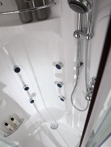 Kiamami Valentina- Komplettduschkabine mit Hydromassage 90x90cm, viertelkreisförmig | Vesuvio-6