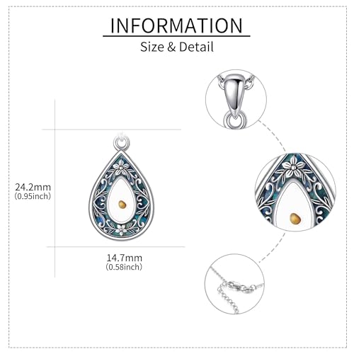 URONE Mustard Seed Necklace Sterling Silver Mustard Seed Faith Pendant Necklace Christian Mother's Day Jewelry Gifts for Women4