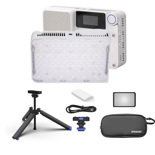 Amaran Ace 25x Kit d'éclairage Vidéo LED pour Appareil Photo avec étui de Transport pour Trépied Lampe de Poche Bicolore 25 W 2700-6500 K, Batterie 4 500 mAh avec Chargement PD pour TikTok créateur
