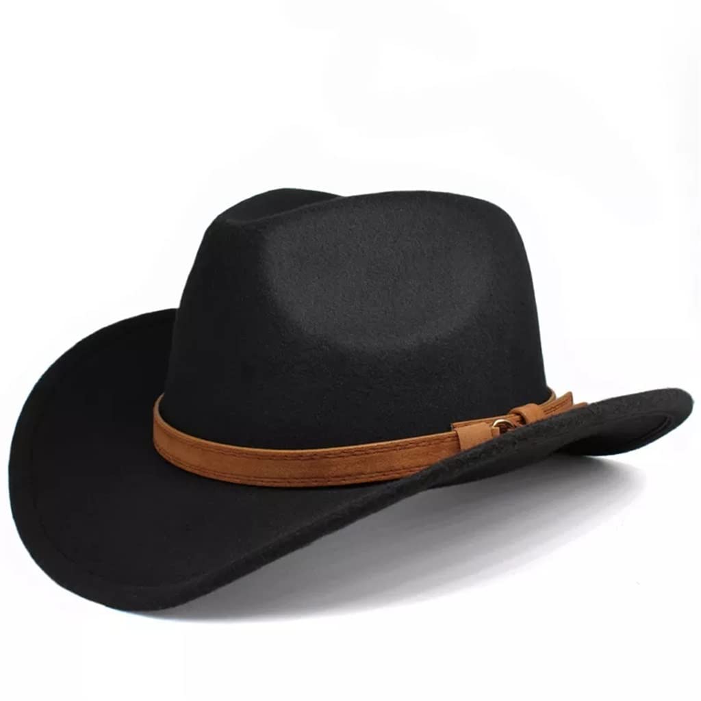 ACiyD Cappello da Cowboy Stile Etnico da Viaggio Cappello da Jazz in Tinta Unita Neutra Cappello da Cowboy Cappello da Equitazione per Uomo e Donna (Color : C, Size : 56-58cm) (D 56) (C 6 7/8)