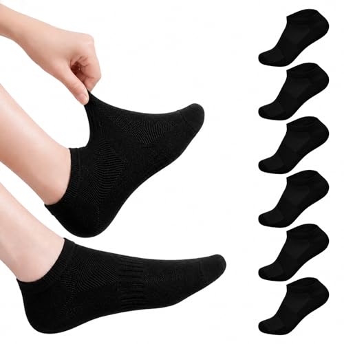 6/12 Pairs Ladies Trainer Socks | Low Cut Ankle Socks with Ventilation Mesh | Indoor/Outdoor Sports Athletic Wear Workout & Everyday Casual | Soft Durable & Quick Drying Trainer Sock Womens 4-8