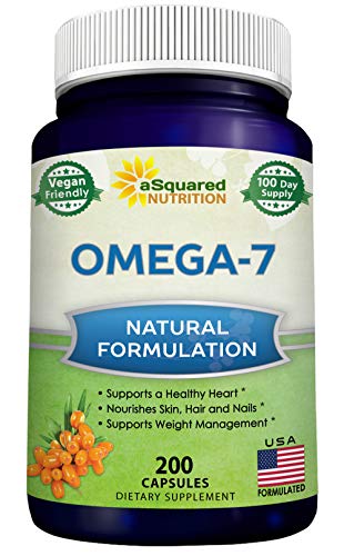 Purified Omega 7 Fatty Acids - 200 Capsules - from Natural Sea Buckthorn