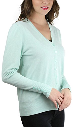 Image of ToBeInStyle Women's Long Sleeve Button Down V-Neck Cardigan