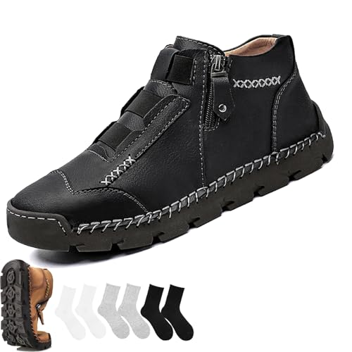 Matufit Shoes for Men, Men's Genuine Leather Waterproof Non-Slip Fashionable Orthopedic Shoes, Orthopedic Shoe for Men