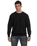 Champion Men's Men' Reverse Weave Fleece Crew, Black, Large