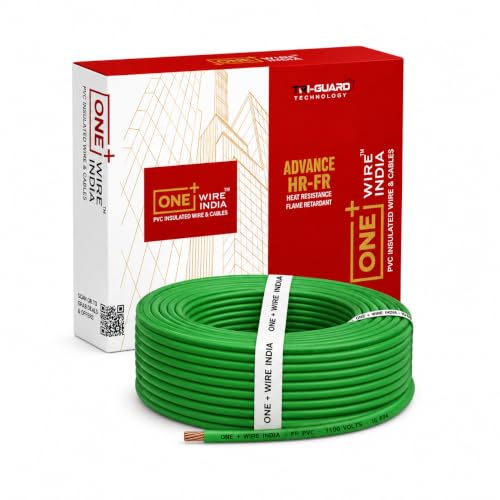 Image of 0.75 SQMM |Green | 90 meter | PVC Insulated Industrial Multistrand CCA Copper Wire | High Purity Copper | Triple Layer Protection | FR Rated | Heavy Duty Electrical Cable | 10 Guage
