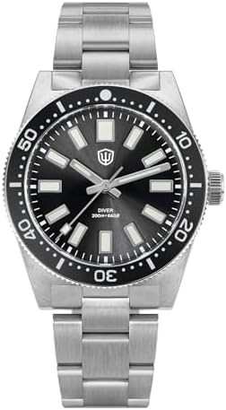 VH31 - Reloj de cuarzo WD1965 62MAS Reloj de buceo de 38 mm con cúpula de vidrio de zafiro de lujo, 200 m, re