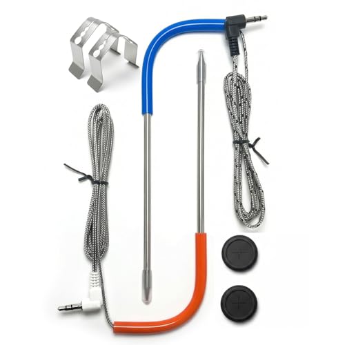 [Upgraded] 2-Pack Meat Probe for Traeger Pellet Grill Temperature Probes Replacement Parts 3.5mm Plug Thermometer Smoker Temp Accessories