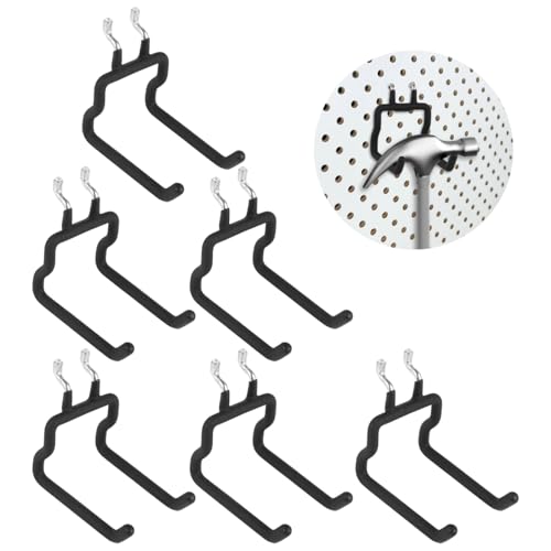 6 Pcs Heavy Duty Pegboard Hooks, 1/4