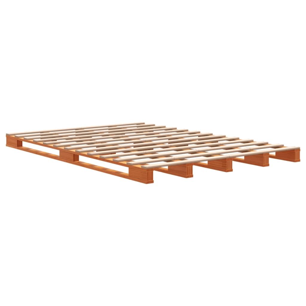 vidaXL Palettenbett Wachsbraun 140x200 cm Massivholz Kiefer