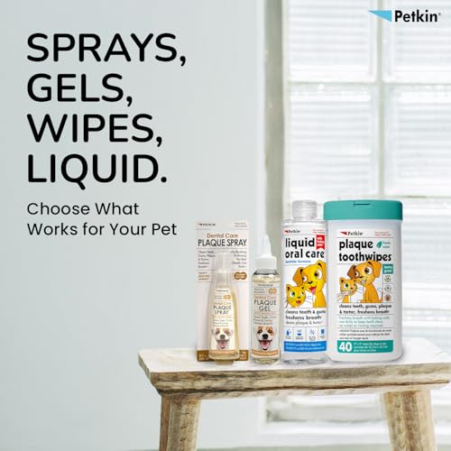 Image of Petkin Plaque Fresh Mint Toothwipes 80 Count Dog & Cat Dental Cleaning | Fresh Mint Dental Wipes