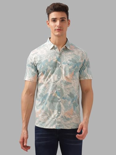 Image of BULLMER Trendy Regular Fit Printed Causal Half Sleeve Shirt for Men