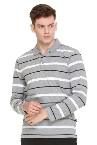 Image of GODFREY Full Sleeve Cotton Polo T Shirt for Man with Pocket - Men Tshirts Regular Fit