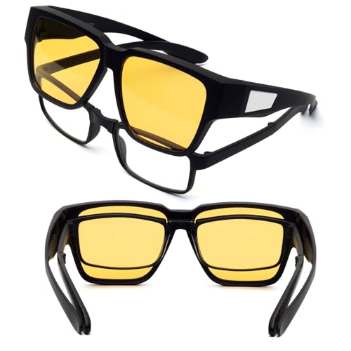 Face Shadow Fit Over Glasses for Night Driving Anti Glare HD Night Vision Glasses Polarized Sunglasses for Men Women4