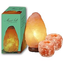 Lamparas De Sal Sudan Lámpara de Sal del Himalaya 2-3kg + 2 portavelas - Magic Salt® Lighting for Your Soul