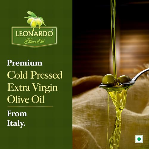 Image of Leonardo Extra Virgin Olive Oil, 1L Bottle | Premium Cold Pressed | From Italy | Made With 150+ Years of Expertise | Cholesterol & Trans Fat-Free, Rich In Antioxidants | High MUFA | Perfect For Salads, Breads, Pizza, Pasta & Grilling.