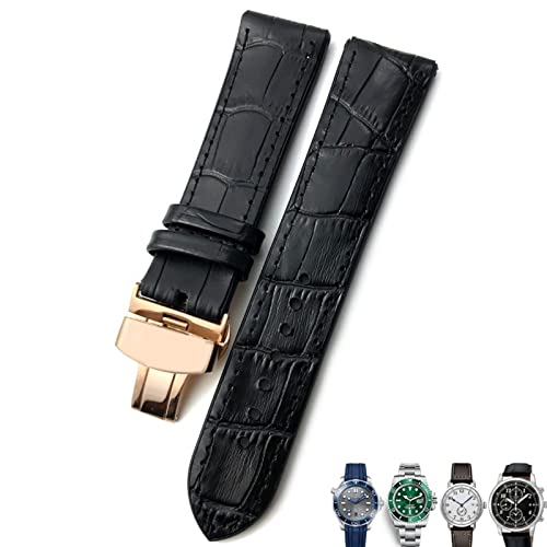 Bracelet montre cuir 20mm ZUC noir pour sublimer votre montre Rolex vintage