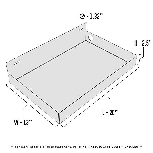Wall Mounted Tankless Water Heater Drain Pan - 20 X 13 X 2.5 - Galvanized | Water Damage Prevention | No Leak | Made In The Usa | Welded Water Tight #TOP1