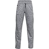 Under Armour Boys' Armour Fleece Pants , Halo Gray (014)/Black , Youth Medium