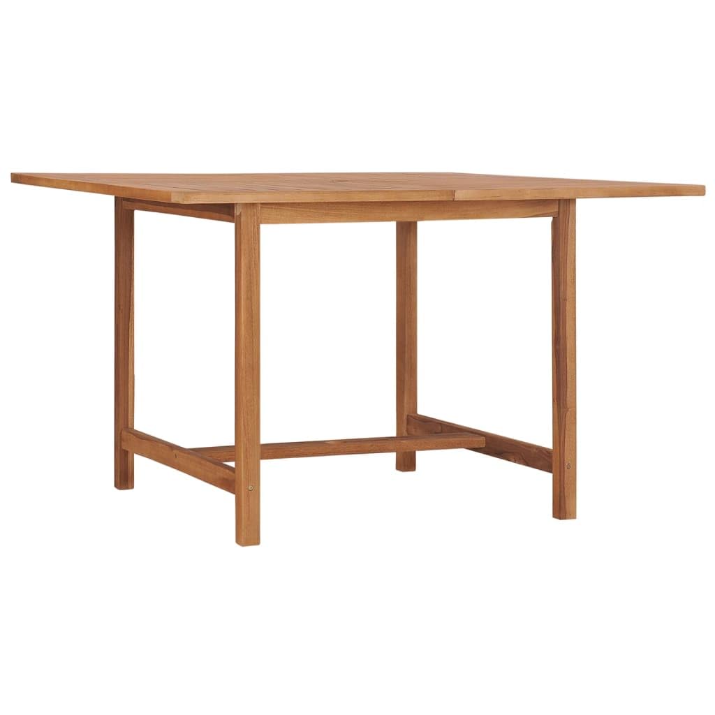 Klasyczny stół ogrodowy z litego drewna tekowego, 110 x 110 x 75 cm, z wykończeniem na bazie wody, bardzo gruby blat 2,2 cm i wytrzymałe nogi 4 x 4, do użytku wewnątrz i na zewnątrz