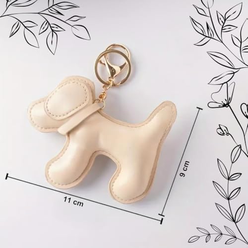 Wei Tech Hund Schlüsselanhänger – Niedlicher Welpen-Anhänger aus PU-Leder, Deko-Accessoire für Schlüssel, Taschen & Rucksäcke, Stylischer Begleiter für unterwegs
