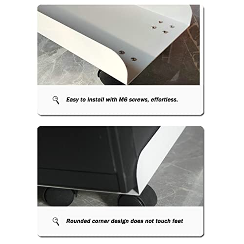Soporte para CPU de torre, soporte rodante de acero, carrito móvil con ruedas con bloqueo, apto para la mayoría de gabinetes de computadora bajo escritorio, negro/blanco, 400 x 215 x 58 mm miniatura 3