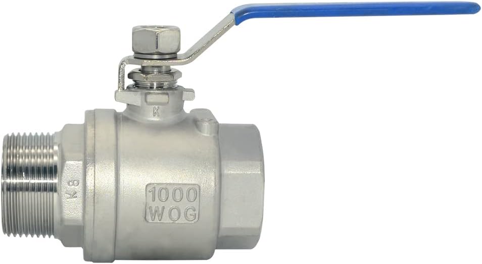 VARMHUS Full Port Ball Valve S304 Stainless Steel 304 Heavy Duty for Water, Oil, and Gas,1000WOG (1-1/4")