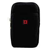 Big Mango Multipurpose Big Capacity 2 Layers Waterproof Cellphone Nylon Pouch/Belt Waist Bag/Pocket Money Purse for Samsung Galaxy Note 2 Note 3 Galaxy S4 S3 Apple iPhone 5 5s with Clip (Black)