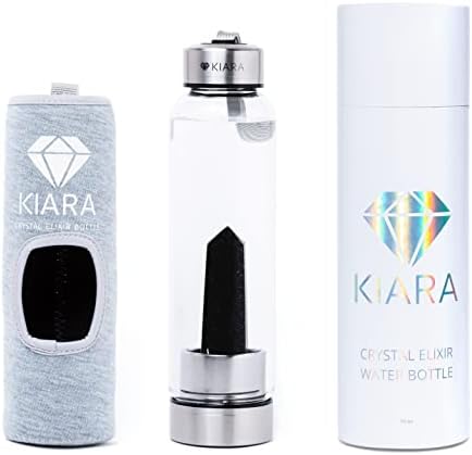 Crystal Glass Water Bottle With Natural Gemstone – Healing Energy Drink Bottle - View #6